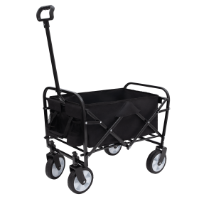 Collapsible Foldable Wagon Cart Beach Wagon Heavy Duty Utility Cart Utility Wagon Grocery Cart for for Camping Shopping Sports Gardeing Fishing S (Color: as Pic)